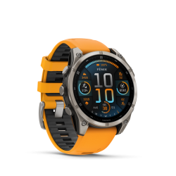 Fenix 8 - 47 mm, AMOLED Sapphire, Titanium met Spark orange/graphite siliconen band - 40186