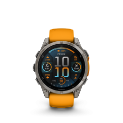 Fenix 8 - 47 mm, AMOLED Sapphire, Titanium met Spark orange/graphite siliconen band - 40186